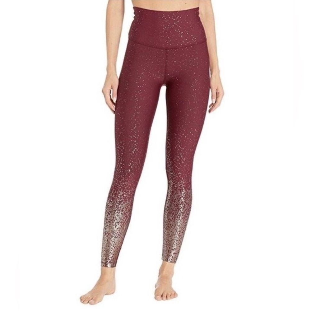 Beyond Yoga Alloy Ombré High Waisted Leggings Burgundy Small